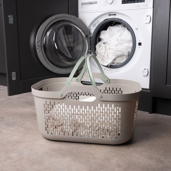 Gaiši brūns plastmasas veļas grozs 45 l – Addis-image-3