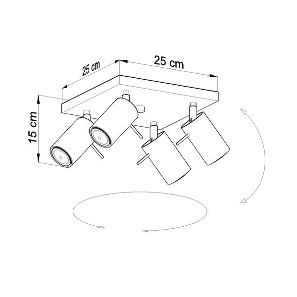 Pelēka griestu lampa Sollux Etna Quatre-image-2