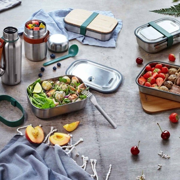 Nerūsējošā tērauda uzkodu kārba ar zaļu siksniņu Black + Blum, 1000 ml-image-1