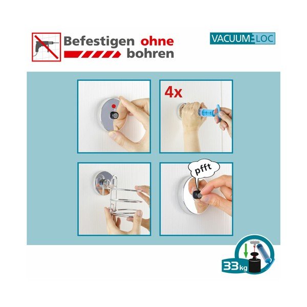 Spīdīgas sudraba krāsas nerūsējošā tērauda pašlīmējošs vannas istabas piederumu komplekts Quadro – Wenko-image-4