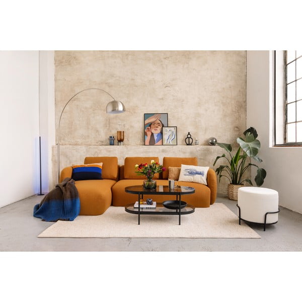 Sinepju dzeltens stūra dīvāns no buklē auduma (ar kreiso stūri) Imola – Bonami Selection-image-1