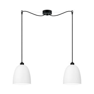 Balta divviru piekaramā lampa ar melnu kabeli Sotto Luce Awa Matte