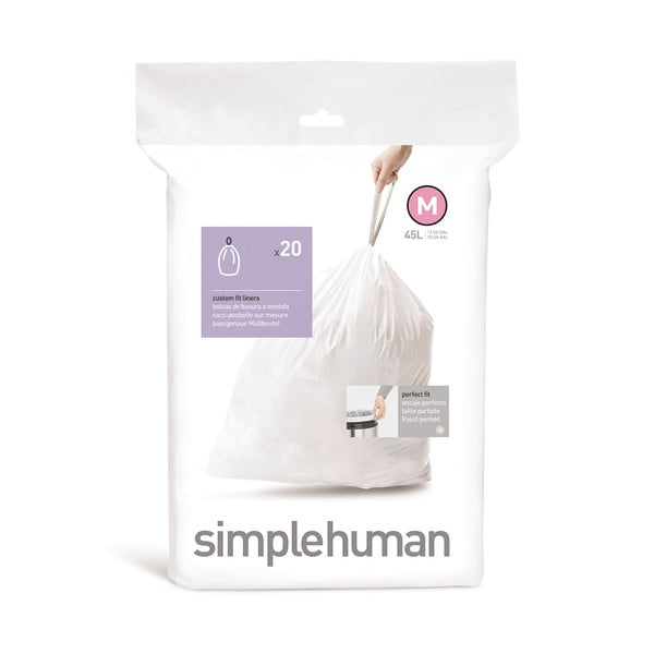 Savelkami atkritumu maisi (20 gab.) 45 l M – simplehuman