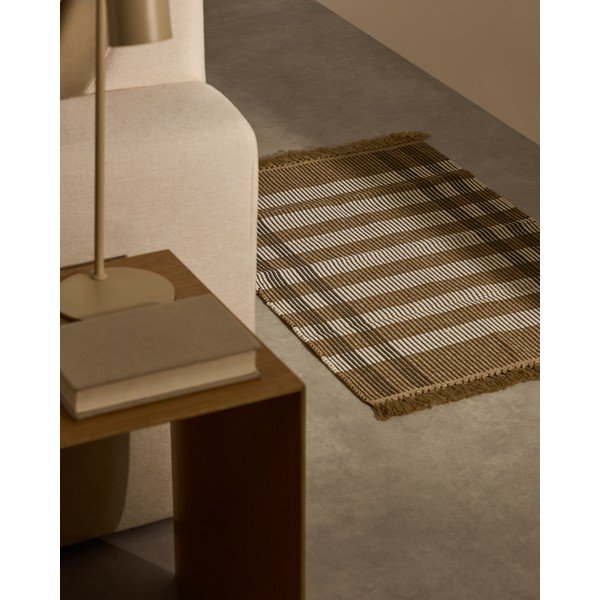 Bēšs divpusējs/ar rokām darināts paklājs 60x90 cm Barani – Kave Home-image-1