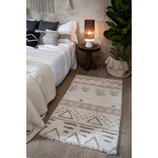 Krēmkrāsas mazgājams/ar rokām darināts vilnas paklājs 80x140 cm Lakota Day – Lorena Canals-image-3