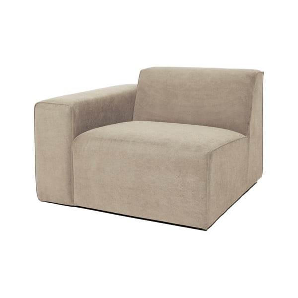 Bēšs velveta dīvāna gala modulis Scandic Sting, 101 cm, kreisais stūris-image-2