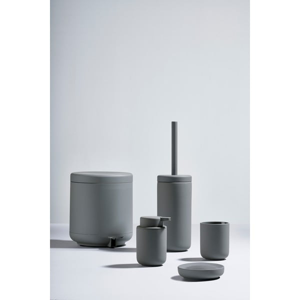 Pelēka vannasistabas atkritumu tvertne ar pedāli Zone UME, 4 l-image-1