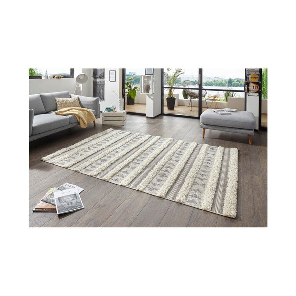 Pelēks paklājs Mint Rugs Handira Tribal Stripes, 155 x 230 cm-image-3