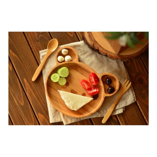 Bērnu pusdienu komplekts no bambusa Bambum Teddy-image-2