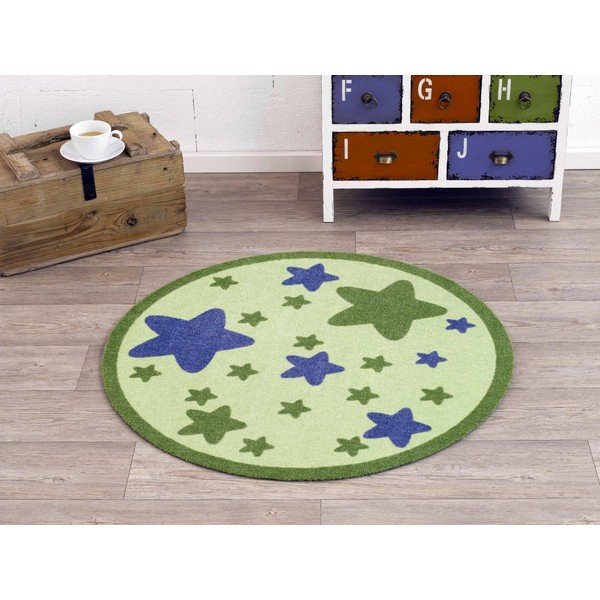 Bērnu zaļš paklājs Zala Living Star, ⌀ 100 cm-image-1