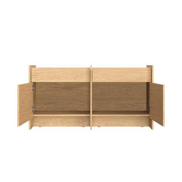 Dabīga toņa kumode ar ozolkoka imitāciju 146x76x51 cm Hido – noo.ma-image-3