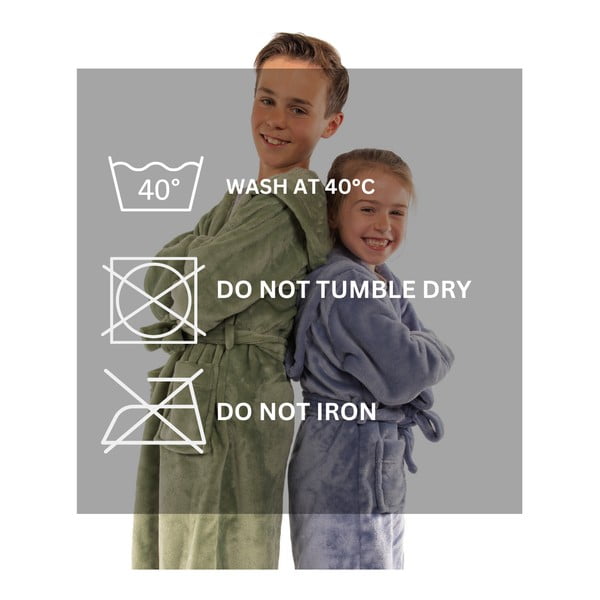 Brūns mikroplīša bērnu halāts Delux – Tiseco Home Studio-image-4