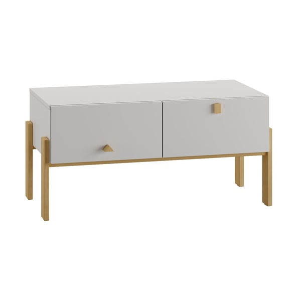 Gaiši pelēka zema bērnu kumode 100x25 cm Cube – Pinio-image-3