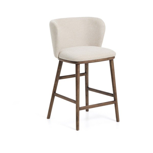 Bēšs polsterēts bāra krēsls (sēdekļa augstums 65 cm) Ciselia – Kave Home