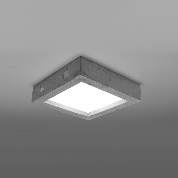 Pelēka LED griestu lampa ar stikla abažūru 33x33 cm Lucia – Sollux-image-2