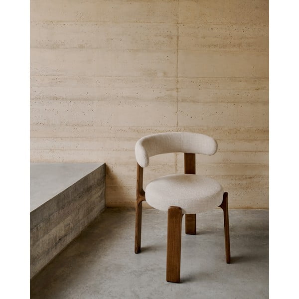 Brūns/bēšs oša masīvkoka pusdienu krēsls Granite – Kave Home-image-1