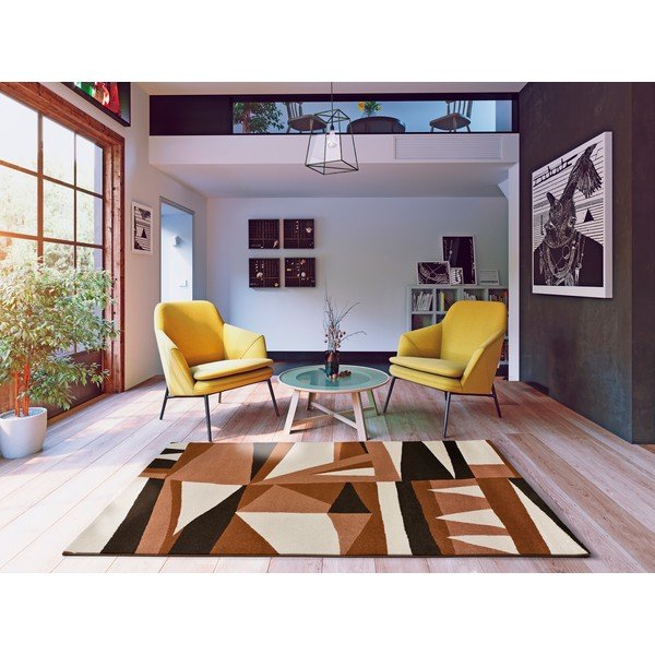 Oranžs/krēmkrāsas paklājs 135x190 cm Ashley – Universal-image-1