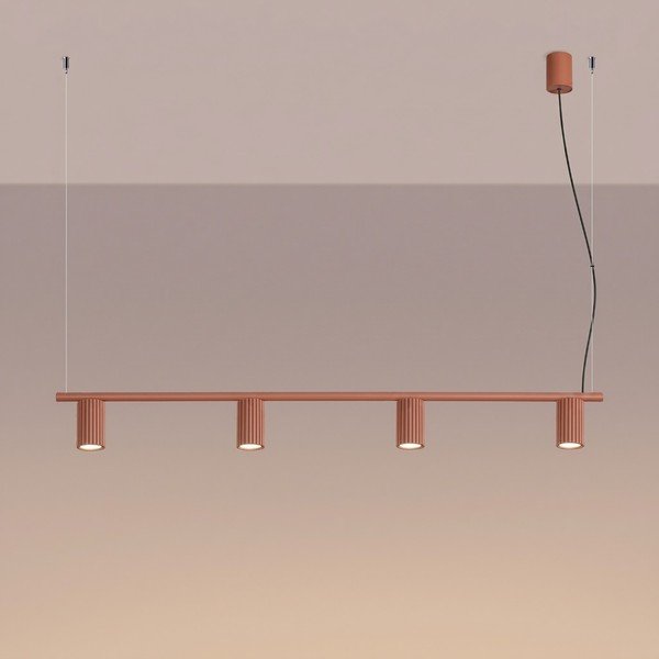 Ķieģeļu sarkana alumīnija piekaramā lampa Gleam – Sollux-image-4