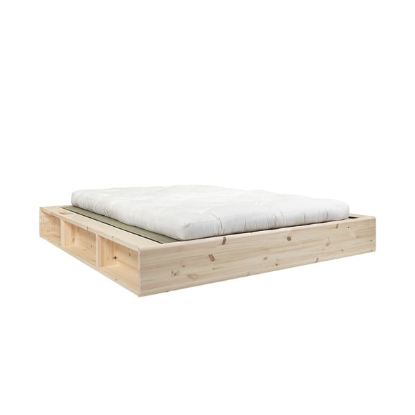 Masīvkoka divguļamā gulta ar fjūtonu Comfort un tatami Karup Design Ziggy, 160 x 200 cm