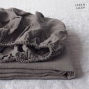 Tumši pelēks lina elastīgs palags Linen Tales, 180 x 200 cm