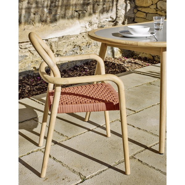 Dārza krēsls no eikalipta koka ar terakotas krāsu Kave Home Sheryl-image-4