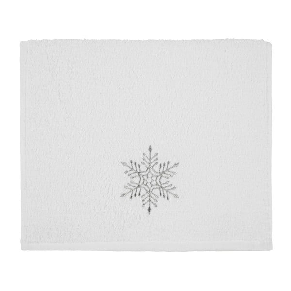 Balts dvielis Christmas Snowflake White, 30 x 50 cm