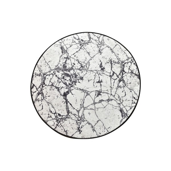 Melnbalts vannas paklājiņš Foutastic Marble Circle, diametrs 100 cm