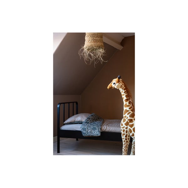 Melna metāla vienvietīga gulta ar režģi 90x200 cm Mees – WOOOD-image-4