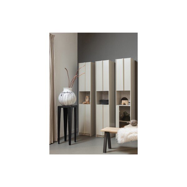 Krēmkrāsas priedes masīvkoka modulārais skapis 40x210 cm Basu – WOOOD-image-1