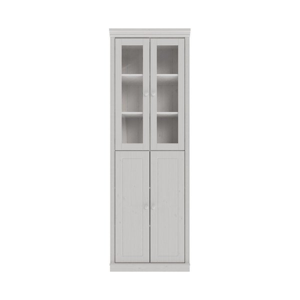 Balta priedes masīvkoka vitrīna 74x223x37 cm Anita – Støraa