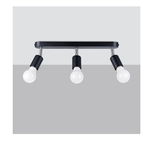 Melna metāla griestu lampa ø 6 cm Brando – Sollux-image-2