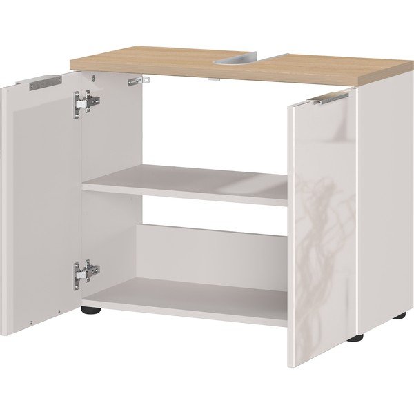 Krēmkrāsas spīdīgs skapītis zem izlietnes 70x58 cm Tavira – Germania-image-2