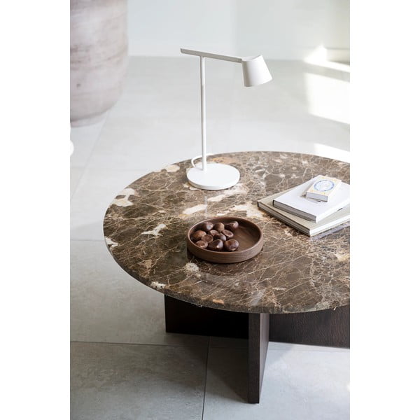 Brūns marmora apaļš žurnālgaldiņš 90x90 cm Brooksville – Rowico-image-1