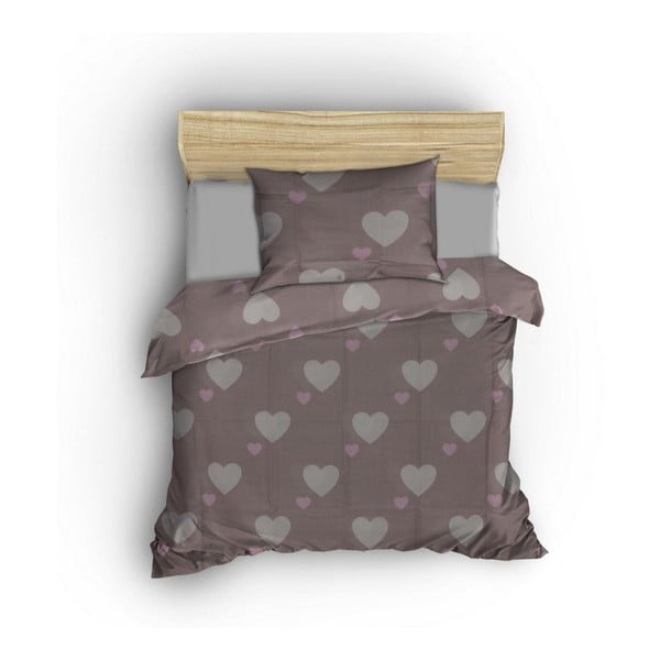 Dūmakaini rozā vienguļamā gultas veļa 140x200 cm Herz – Mijolnir-image-1