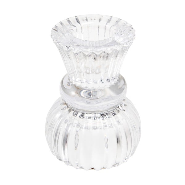 Zems caurspīdīgs stikla svečturis – Rex London-image-1