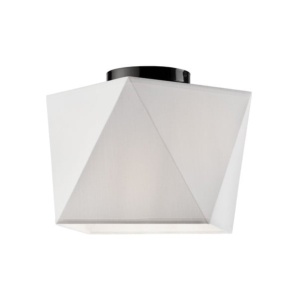 Balta griestu lampa ar auduma abažūru 42x42 cm Carla – LAMKUR