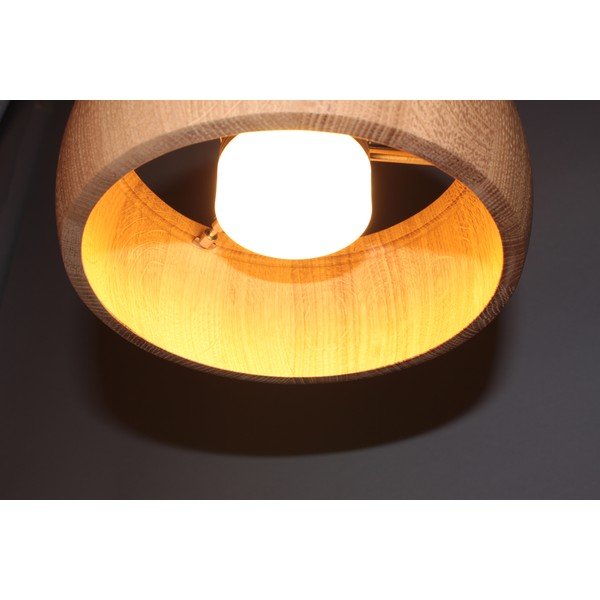 Melna/dabīga toņa LED piekaramā lampa ar regulējamu spilgtumu un koka abažūru Shine-wood – Fischer & Honsel-image-3