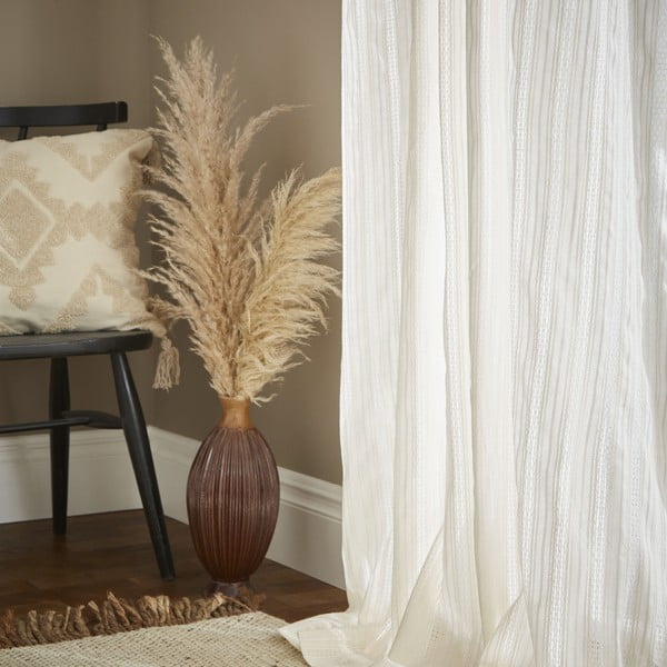 Balts dienas aizkars no voiles 140x229 cm Zofia Broderie Anglaise – Pineapple Elephant-image-3