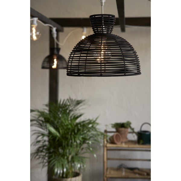 Melns āra abažūrs griestu lampai Star Trading Runde, ø 37,5 cm-image-2