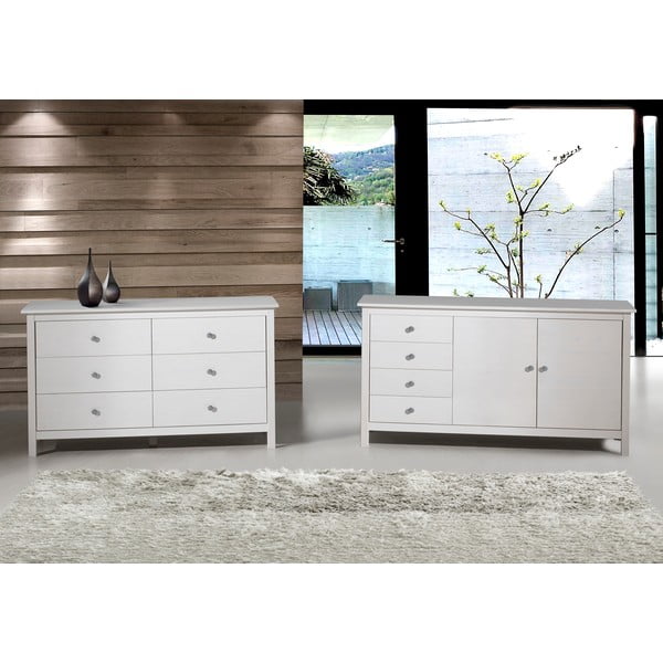 Balta priedes masīvkoka zema kumode 130x80 cm Berna – Marckeric-image-3