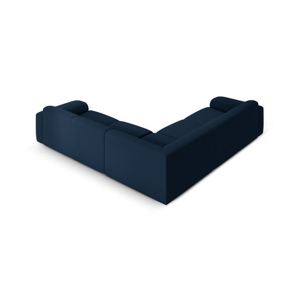 Tumši zils stūra dīvāns no buklē auduma (ar maināmu stūri/L veida) Molino – Micadoni Home-image-3