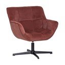 Terakotas oranžs grozāms samta atpūtas krēsls Wibo – WOOOD