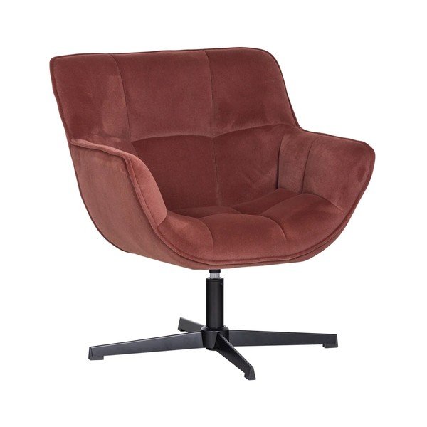 Terakotas oranžs grozāms samta atpūtas krēsls Wibo – WOOOD