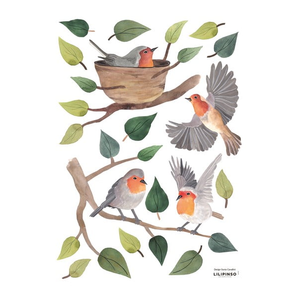 Uzlīmju loksne 30x42 cm Robins Redbreast – Lilipinso