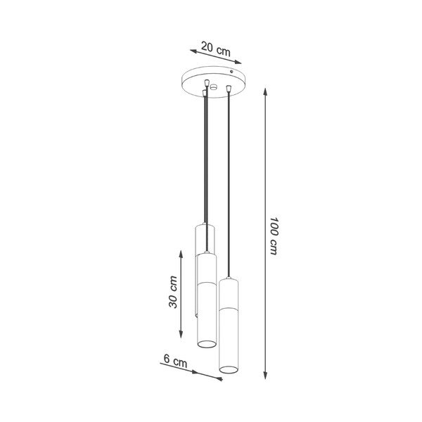 Melna piekaramā lampa ø 6 cm Paul – Sollux-image-4
