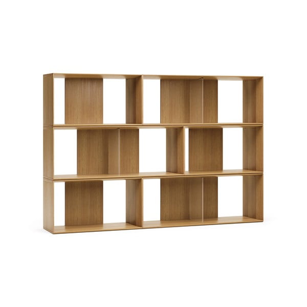 Dabīga toņa modulārā plauktu sistēma ar ozolkoka imitāciju (6 gab.) 168x114 cm Litto – Kave Home-image-2