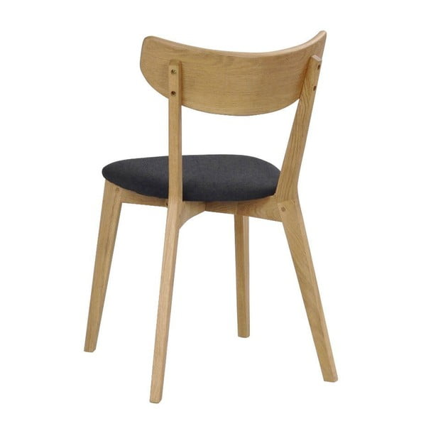 Brūns ozolkoka ēdamistabas krēsls ar tumši pelēku sēdekli Rowico Ami-image-3