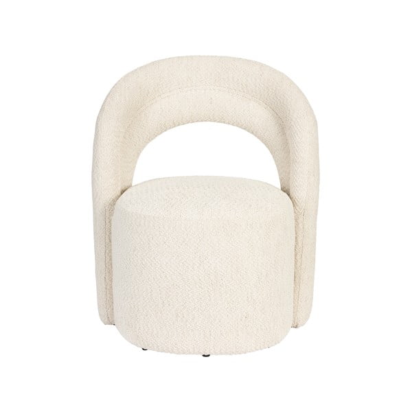 Krēmkrāsas grozāms atpūtas krēsls no buklē auduma Seina – Dutchbone-image-2