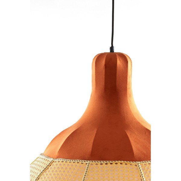 Oranža piekaramā lampa ar auduma abažūru ø 50 cm Mizia – Light & Living-image-3