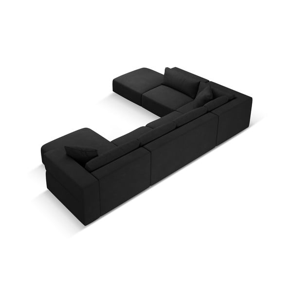 Melns stūra dīvāns (ar kreiso stūri/U veida) Esther – Milo Casa-image-3